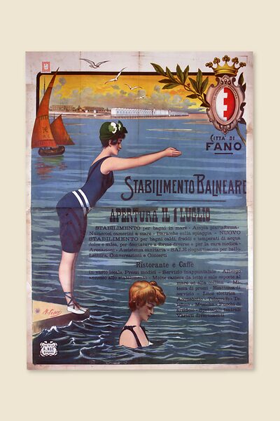 Manifesto «Città di Fano», circa 1905, di Mario Cetto