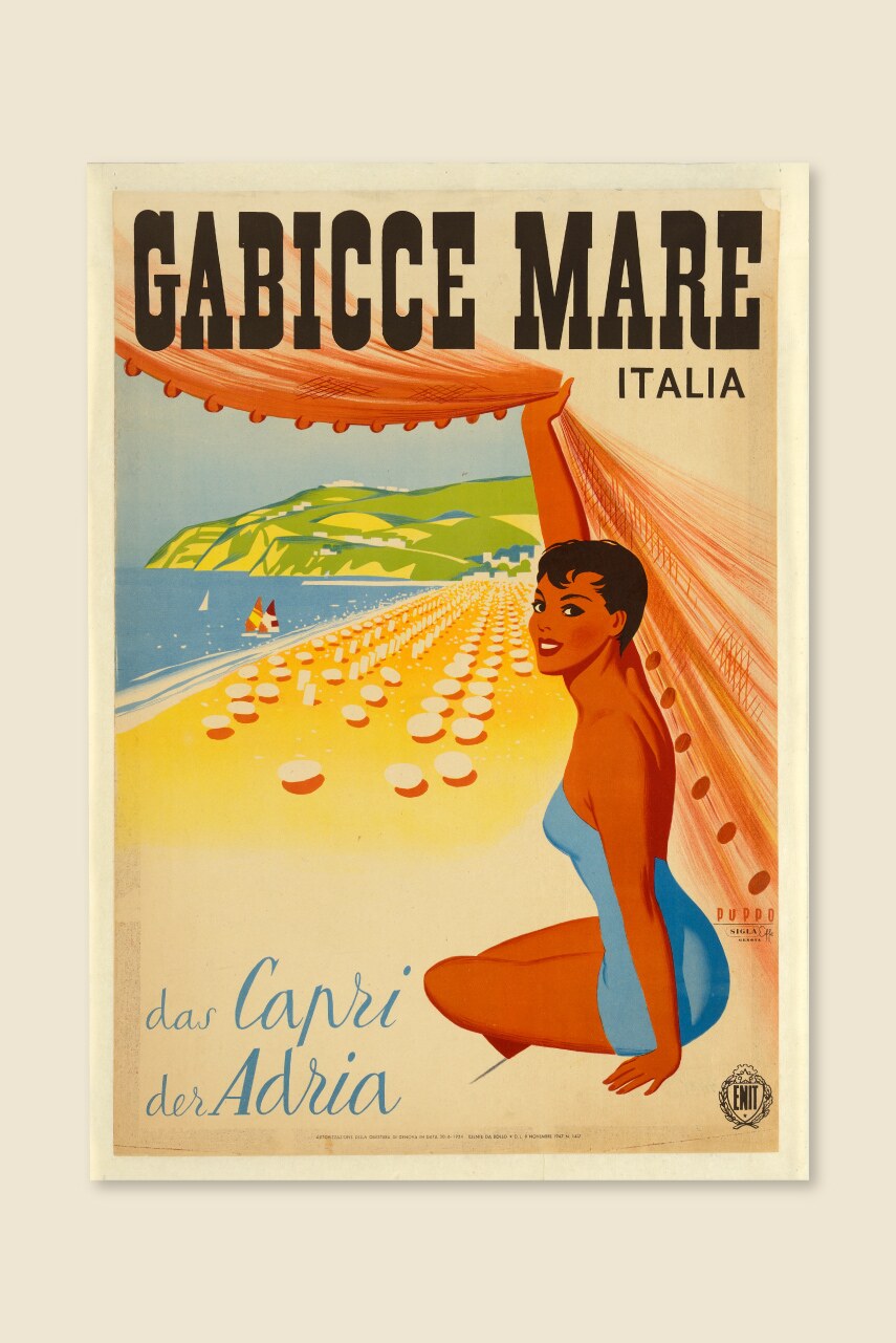 Manifesto «Gabicce Mare», 1954, di Mario Puppo